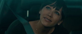 Movie still from “Celeste & Jesse Forever” (2012), directed by Lee Toland Krieger – A woman sitting in the driver's seat of a car; Close Up shot, Over the shoulder angle