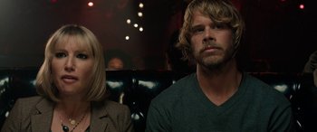 Movie still from “Celeste & Jesse Forever” (2012), directed by Lee Toland Krieger – A man and a woman sitting next to each other in a room; Close Up shot, Over the shoulder angle