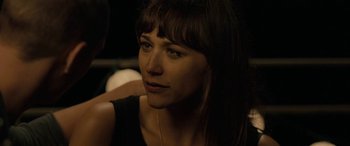 Movie still from “Celeste & Jesse Forever” (2012), directed by Lee Toland Krieger – A person wearing a black shirt; Close Up shot, Over the shoulder angle