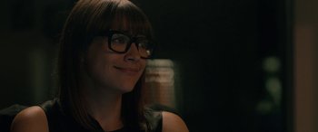 Movie still from “Celeste & Jesse Forever” (2012), directed by Lee Toland Krieger – A person wearing glasses; Close Up shot, Over the shoulder angle