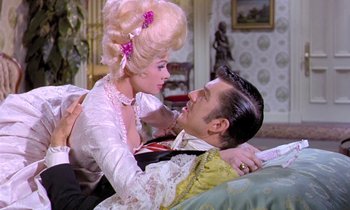 Movie still from “Frankie and Johnny” (1966), directed by Frederick De Cordova – A man and a woman are in a room together; Medium shot, Over the shoulder angle