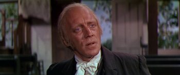 Movie still from “Hawaii” (1966), directed by George Roy Hill – An older man with a white beard and blue eyes; Close Up shot, Low angle