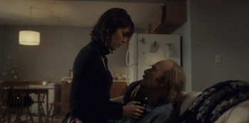 Movie still from “Fargo” (2014), created by Noah Hawley – A man and a woman in a room; Medium shot, Low angle