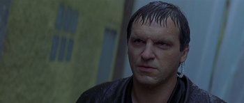 Movie still from “The Truth About Charlie” (2002), directed by Jonathan Demme – A person with wet hair; Close Up shot, Low angle