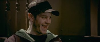 Movie still from “Wild Bill” (2011), directed by Dexter Fletcher – A person wearing a hat; Close Up shot, High angle