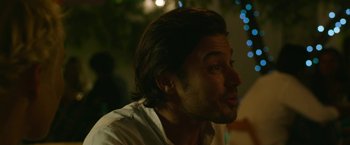 Movie still from “47 Meters Down” (2017), directed by Johannes Roberts – A person wearing a white shirt; Close Up shot, Over the shoulder angle