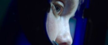 Movie still from “47 Meters Down” (2017), directed by Johannes Roberts – A person's eye and nose; Extreme Close Up shot, Low angle