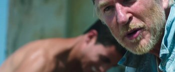 Movie still from “47 Meters Down” (2017), directed by Johannes Roberts – A man's face and a man's ear; Close Up shot, Low angle