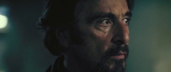 Movie still from “88 Minutes” (2007), directed by Jon Avnet – A person with a beard; Close Up shot, Over the shoulder angle