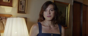 Movie still from “A Fantastic Woman” (2017), directed by Sebastián Lelio – A person wearing a blue shirt; Close Up shot, Over the shoulder angle