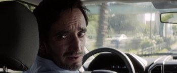 Movie still from “A Fantastic Woman” (2017), directed by Sebastián Lelio – A person in a car; Close Up shot, Low angle