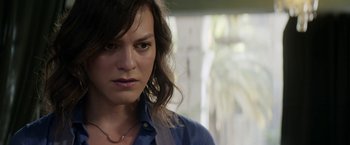 Movie still from “A Fantastic Woman” (2017), directed by Sebastián Lelio – A person wearing a blue shirt; Close Up shot, Over the shoulder angle