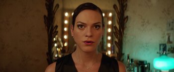Movie still from “A Fantastic Woman” (2017), directed by Sebastián Lelio – A person wearing a black shirt; Close Up shot, Low angle