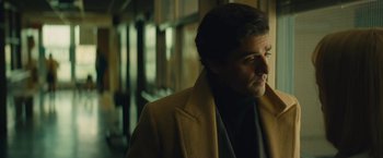 Movie still from “A Most Violent Year” (2014), directed by J.C. Chandor – A person wearing a coat; Close Up shot, Over the shoulder angle