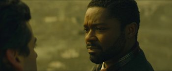 Movie still from “A Most Violent Year” (2014), directed by J.C. Chandor – A person with a beard; Close Up shot, Over the shoulder angle