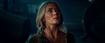 Movie still from “A Quiet Place Part II” (2020), directed by John Krasinski – A person looking up at the sky; Close Up shot, Low angle