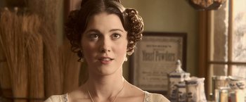 Movie still from “Abraham Lincoln: Vampire Hunter” (2012), directed by Timur Bekmambetov – A person wearing a dress; Close Up shot, Over the shoulder angle