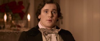 Movie still from “Abraham Lincoln: Vampire Hunter” (2012), directed by Timur Bekmambetov – A person wearing a bow tie; Close Up shot, Low angle