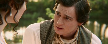 Movie still from “Abraham Lincoln: Vampire Hunter” (2012), directed by Timur Bekmambetov – A person wearing a shirt and tie; Close Up shot, Over the shoulder angle