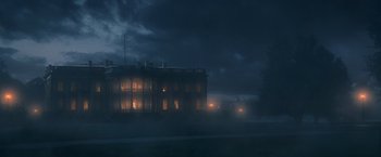 Movie still from “Abraham Lincoln: Vampire Hunter” (2012), directed by Timur Bekmambetov – A large building in the middle of the night; Extreme Wide shot, Low angle