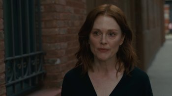 Movie still from “After the Wedding” (2019), directed by Bart Freundlich – A person wearing a black shirt; Close Up shot, Over the shoulder angle