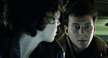 Movie still from “Aliens” (1986), directed by James Cameron – Close Up shot, Over the shoulder angle