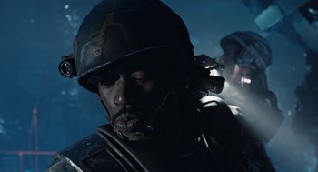 Movie still from “Aliens” (1986), directed by James Cameron – Close Up shot, Over the shoulder angle