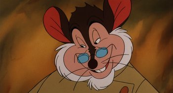 Movie still from “An American Tail” (1986), directed by Don Bluth – A cartoon character's face; Close Up shot, High angle