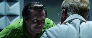 Movie still from “Armageddon” (1998), directed by Michael Bay – A person talking to another person; Close Up shot, Over the shoulder angle