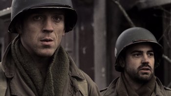 Movie still from “Band of Brothers” (2001), directed by David Frankel – Close Up shot, Over the shoulder angle