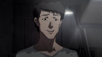 Movie still from “Batman: Death in the Family” (2020), directed by Brandon Vietti – An animated picture of a young man smiling; Close Up shot, High angle