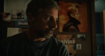 Movie still from “Beautiful Boy” (2018), directed by Felix van Groeningen – A person with a beard; Close Up shot, Low angle