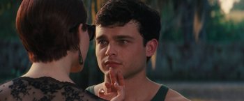 Movie still from “Beautiful Creatures” (2013), directed by Richard LaGravenese – A man and a woman looking at one another; Close Up shot, Over the shoulder angle