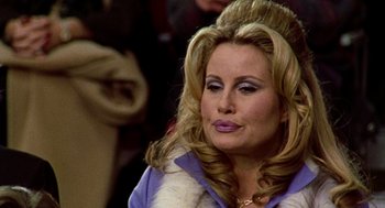 Movie still from “Best in Show” (2000), directed by Christopher Guest – A person wearing a jacket; Close Up shot, Low angle