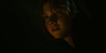 Movie still from “Blair Witch” (2016), directed by Adam Wingard – A person in a dark room; Close Up shot, Low angle