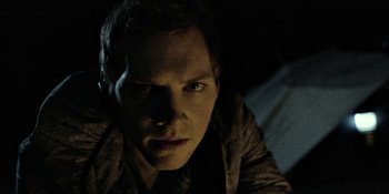 Movie still from “Blair Witch” (2016), directed by Adam Wingard – A person in a dark room; Close Up shot, Low angle