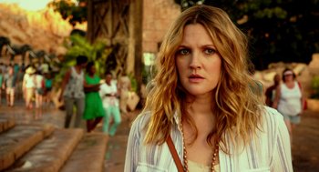 Movie still from “Blended” (2014), directed by Frank Coraci – A person with long hair; Close Up shot, Over the shoulder angle