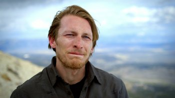 Movie still from “Blue Jay” (2016), directed by Alex Lehmann – A person wearing a shirt; Close Up shot, Low angle