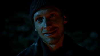 Movie still from “Blue Jay” (2016), directed by Alex Lehmann – A person wearing a hat; Close Up shot, High angle