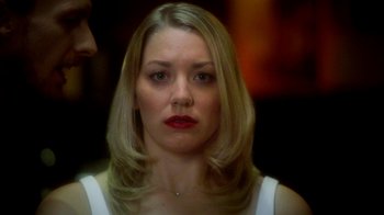 Movie still from “Blue Jay” (2016), directed by Alex Lehmann – A person with blonde hair; Close Up shot, Over the shoulder angle