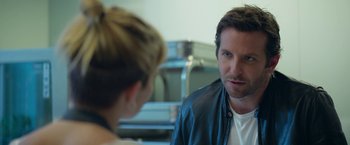 Movie still from “Burnt” (2015), directed by John Wells – A man and a woman talking to each other; Close Up shot, Over the shoulder angle