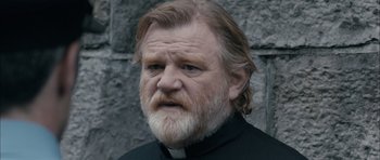 Movie still from “Calvary” (2014), directed by John Michael McDonagh – A person with a beard; Close Up shot, Low angle