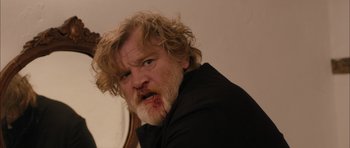 Movie still from “Calvary” (2014), directed by John Michael McDonagh – A person with a beard; Close Up shot, Over the shoulder angle