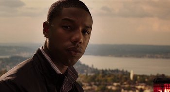 Movie still from “Chronicle” (2012), directed by Josh Trank – A person wearing a shirt and tie; Close Up shot, Low angle