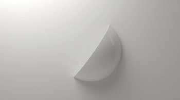 Movie still from “Citizenfour” (2014), directed by Laura Poitras – A white wall with a curve in the middle of it; Extreme Close Up shot, Low angle