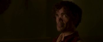 Movie still from “Cyrano” (2021), directed by Joe Wright – A person looking at the camera; Close Up shot, Over the shoulder angle