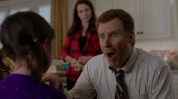 Movie still from “Daddy's Home” (2015), directed by Sean Anders – A man and a woman in a room with another woman; Close Up shot, Over the shoulder angle