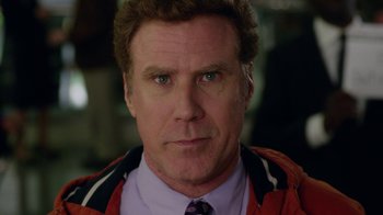 Movie still from “Daddy's Home” (2015), directed by Sean Anders – Will ferrell's face in a red jacket; Close Up shot, Over the shoulder angle