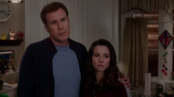Movie still from “Daddy's Home” (2015), directed by Sean Anders – A man and a woman standing next to each other in a room; Medium shot, Over the shoulder angle