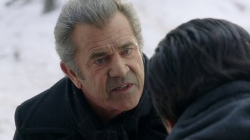 Movie still from “Daddy's Home 2” (2017), directed by Sean Anders – An older man is looking at a younger man; Close Up shot, Over the shoulder angle